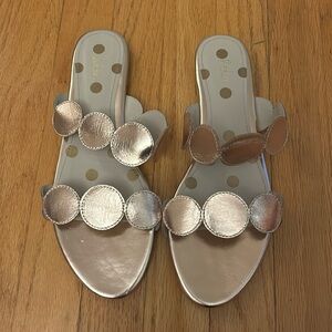 Boden Double Strap Gold Sandals